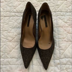 Bandolino brown tweed pointed toe low heeled pump, size 10, never worn!